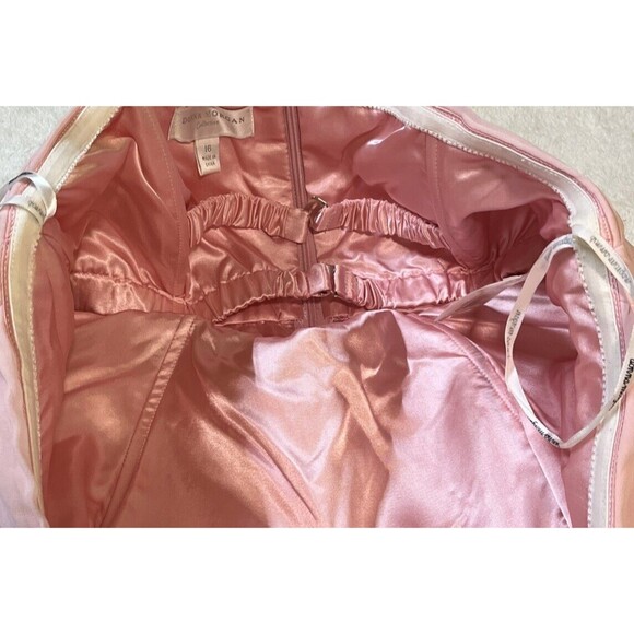 NWT Donna Morgan Collection Chiffon Formal Dress Sz 16 Pink Sweetheart Strapless - Picture 8 of 13